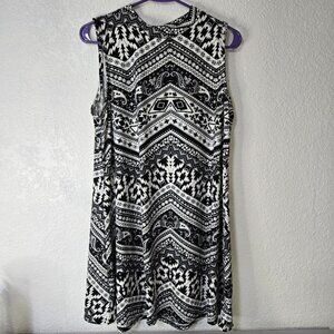 Pink Rose Dress Womens Large Aztec Geometric Sleeveless Boho Made in USA